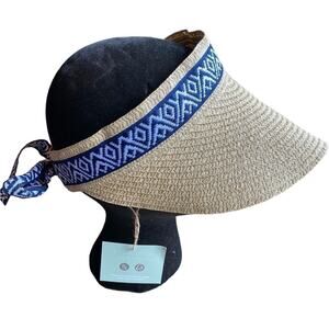 Seagrass Straw Ribbon Visor Women's O/S - NWT